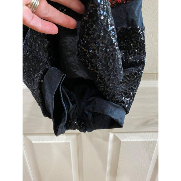 Jazz Hands by Weismann Girls Sequin Dance Costume Black/Red/Gold Size L - Picture 6 of 8